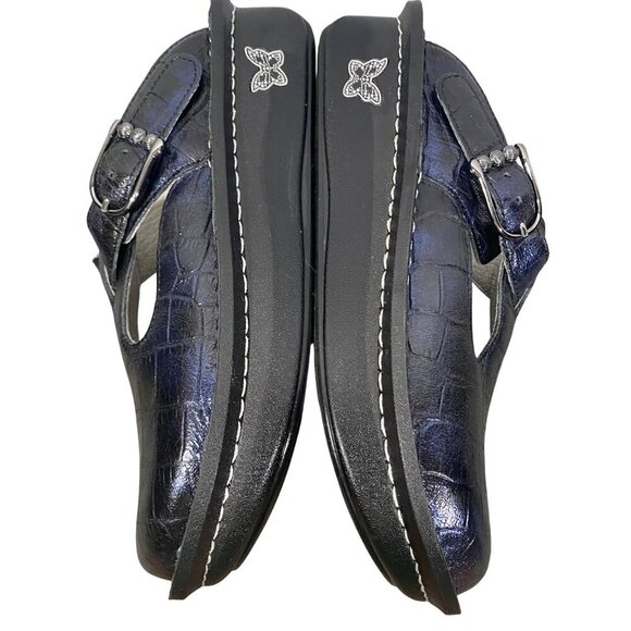 Alegria Classic Croco shoe mules blue women’s size 36 comfort shoe slip on - Picture 9 of 11